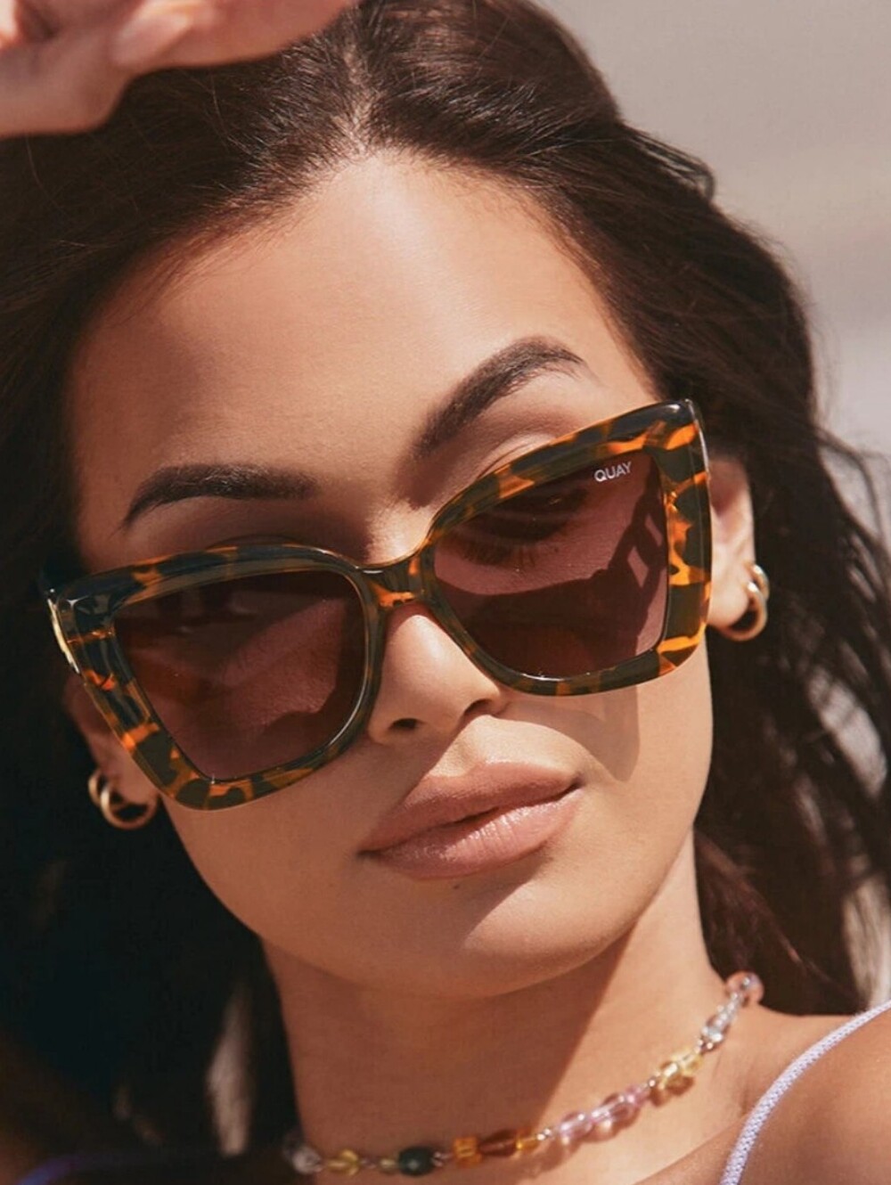Quay CHAIN REACTION Tortoiseshell Brown  Cat Eye Sunglasses